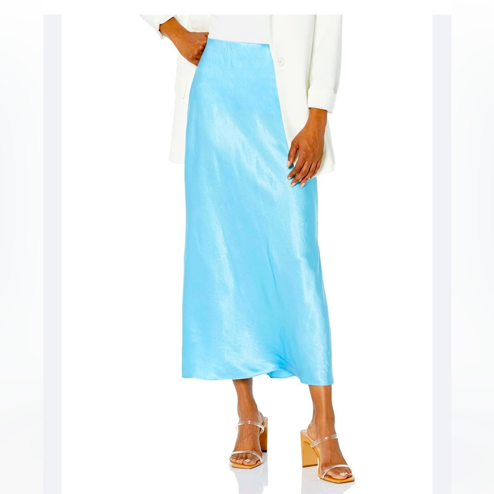 Vince Sky Blue Silk Midi Skirt - NWT!!!!